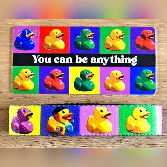 ZOX "YOU CAN BE ANYTHING" #2170 ARTIST DUCK RUBBER DUCK Jeep Wristband - Picture 1 of 4